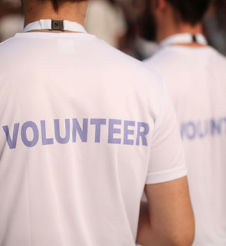 Back of a group of volunteers