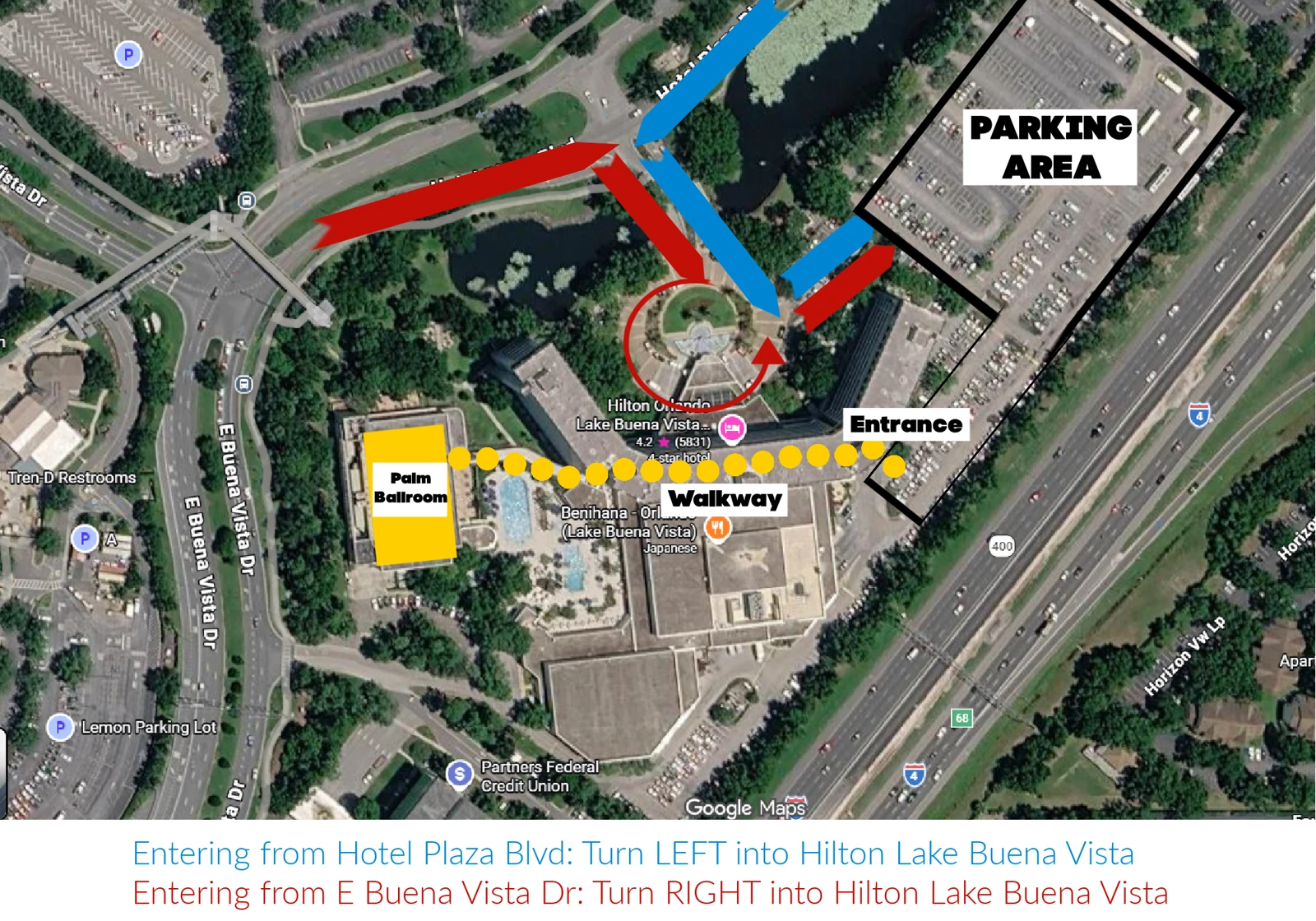 Parking and entrance map